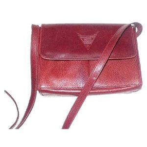 Fendi Vintage Dark Red Leather Cross Body Bag Designer Purse